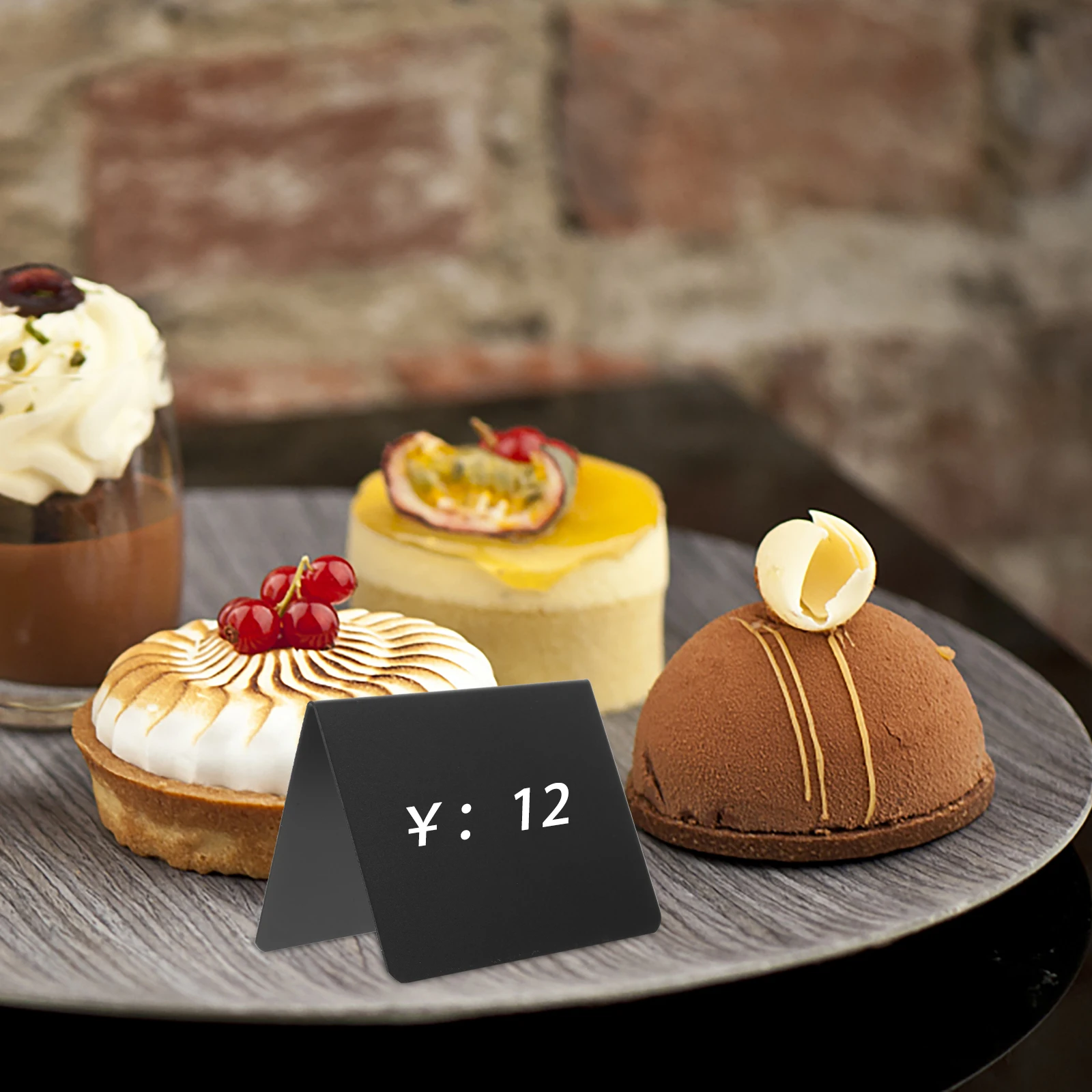 

1 set Plastic Chalkboard Signs L-Shaped Base Standing Tabletop Message Board For Shop Office Coffee Store Erasable Small