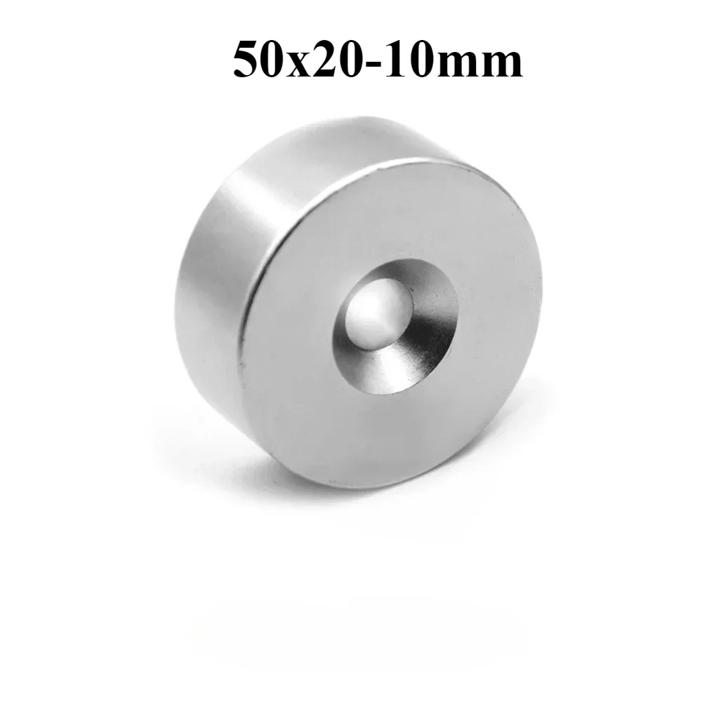 크고 강한 희토류 자석, 원형 네오디뮴 자석, 50x20-10, 50x20-10 영구 자석 디스크, 50x20 구멍, 10mm