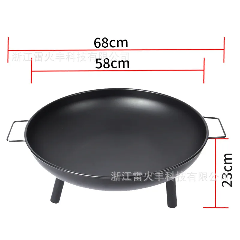 Round Portable Wood Charcoal Fire Pit Outdoor Patio Heater For 4-5 People Backyard Camping Household Bonfire Brazier With