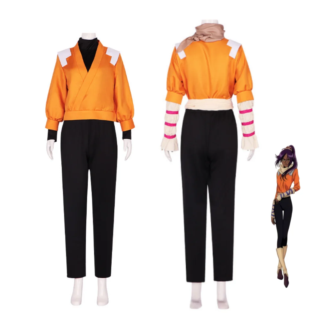 BLEACH Shihouin Yoruichi Shinigami Cosplay Kostuum Set Anime Halloween Voor Vrouw Mannen Kleding