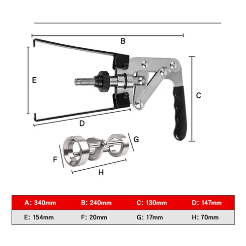 Imagen 2 del producto Extractor de resorte de válvulas de coche, alicates Vernier tipo presión, desmontaje de sello de aceite automático, válvulas para la mayoría de motores OHV OHC CVH