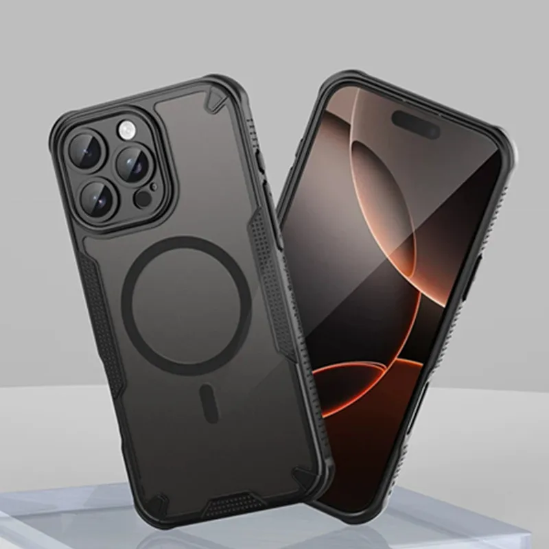 Matte, durchscheinende magnetische Hülle für iPhone Air 17 16 E 15 14 13 11 Pro Max Plus 12 Mini 17Pro I17 für Magsafe Armor Handyhülle