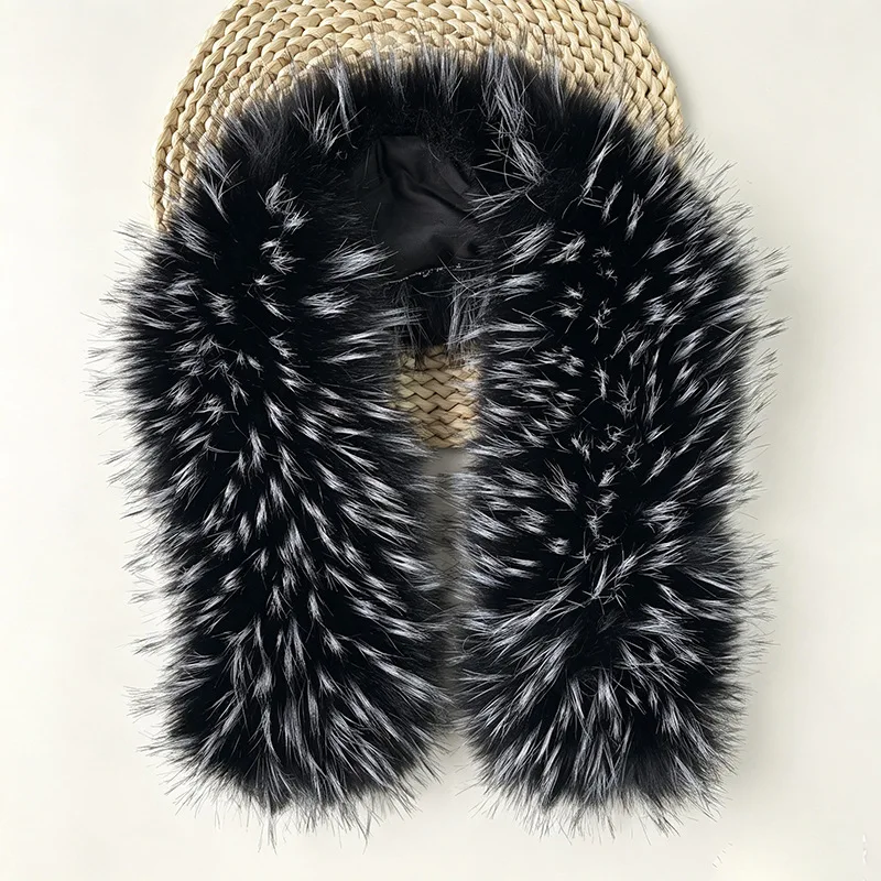 Winter Warm Faux Fur Collars Women Fluffy Trim Scarf Wrap Plush Fur Scarf Detachable Fake Collar for Parkas Coats Shawl Decor