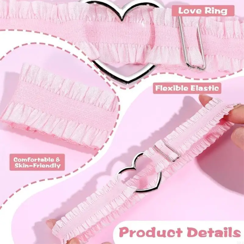 50LE PUNK LEG GARTERS LACE BAND RUCHED LEG BAND FOR WOMIN