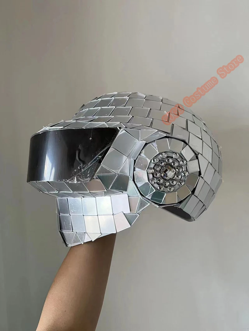 Hot Sale Party Costumes adults Women men Cosplay Silver Mirror Costume Real Led Robot Stilt Walker Costume