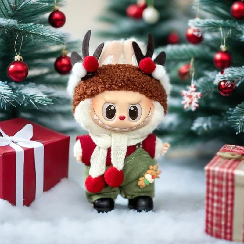 

Милая одежда Labubu для v1/v2/v3, рождественское украшение, наряд, аксессуары для кукольной одежды