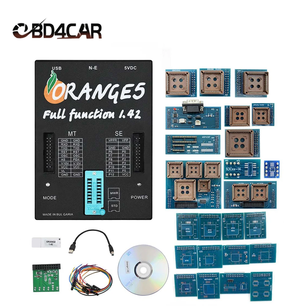 Новинка, программатор Orange5 V1.42, полный адаптер, OEM Orange 5 V1.38 V1.34, профессиональное устройство программирования ЭБУ с улучшенной функцией