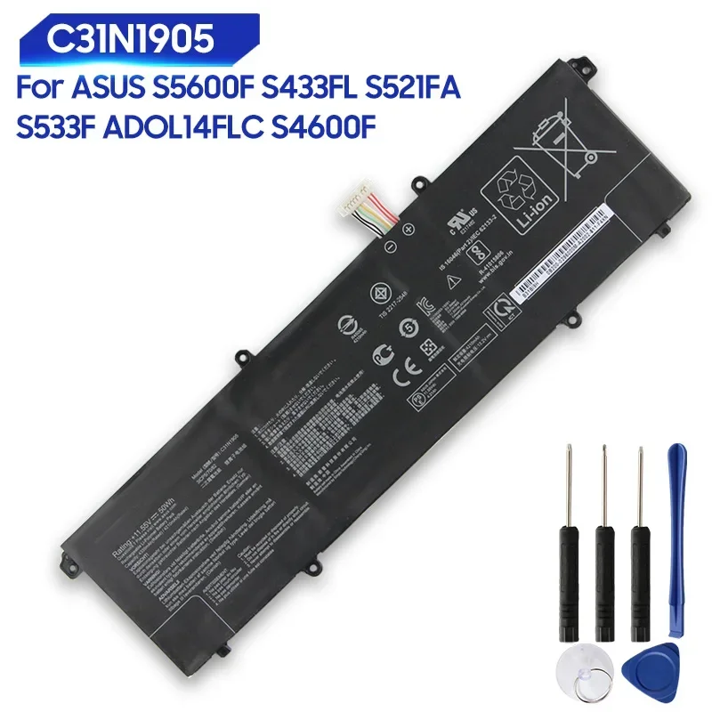 Replacement Battery C31N1905 For ASUS S5600F S433FL S521FA S533F ADOL14FLC S4600F 4335mAh C31N1905 Rechargable Batteries 50Wh