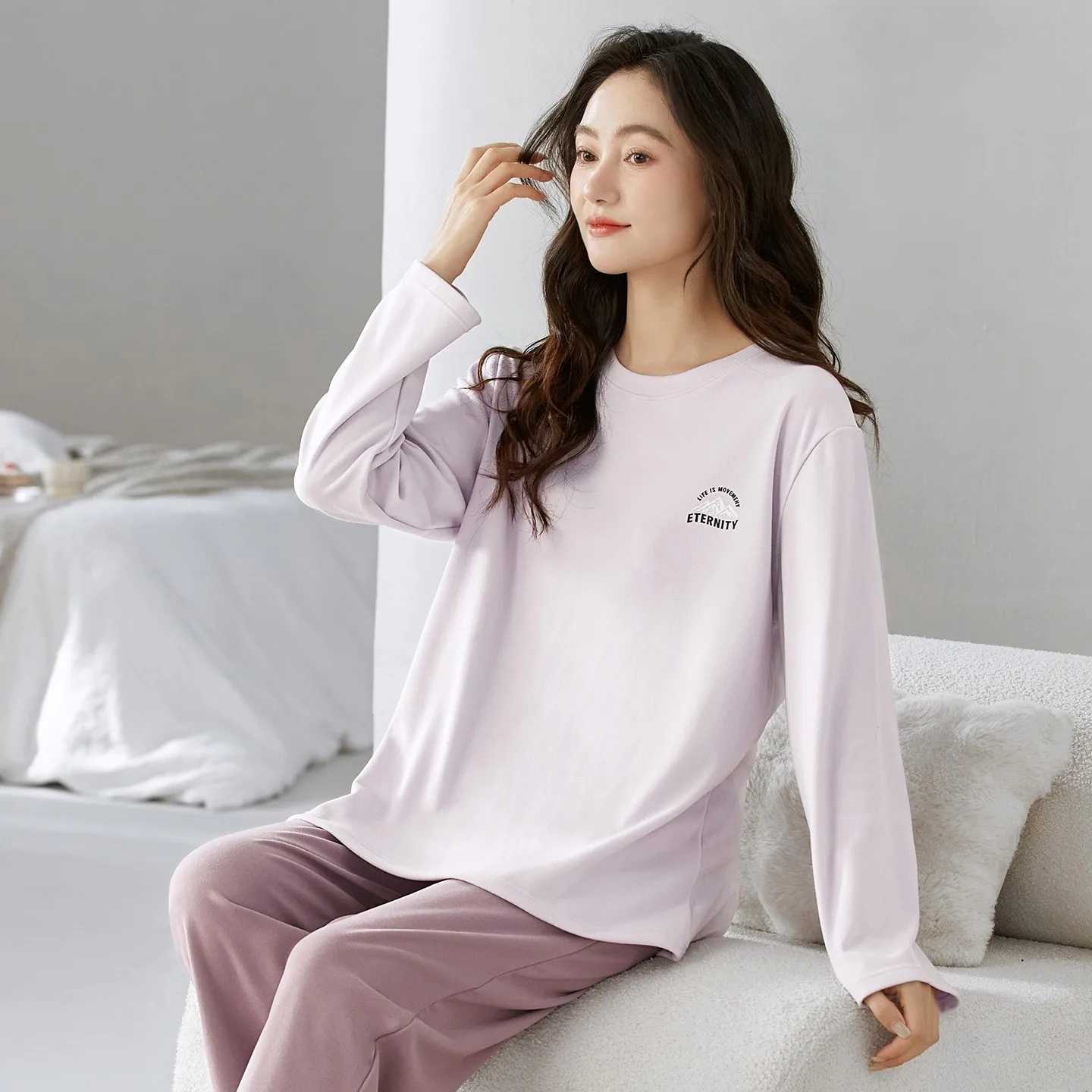 

Pajama Sets Green Women Velvet Splicing Design Versatile Island Vintage Girlfriend Summer Nightwear Warm Moisture Wicking Zipper