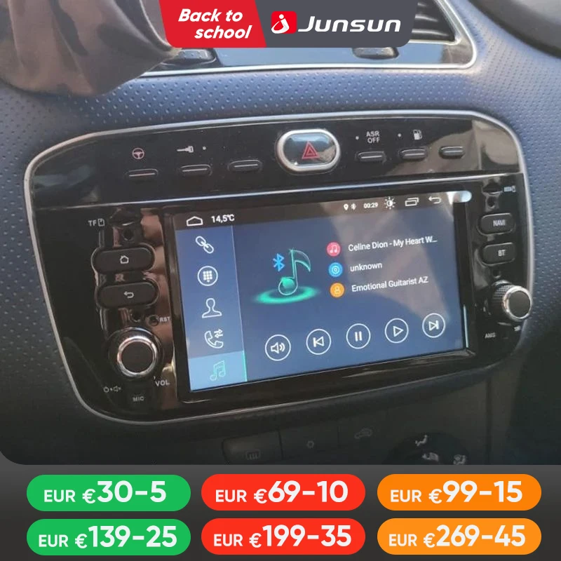 Junsun Android Radio Autoradio Per Fiat Linea Punto Evo 2012 2013-2015 Auto Sistemi Intelligenti per Apple Carplay Multimediale GPS