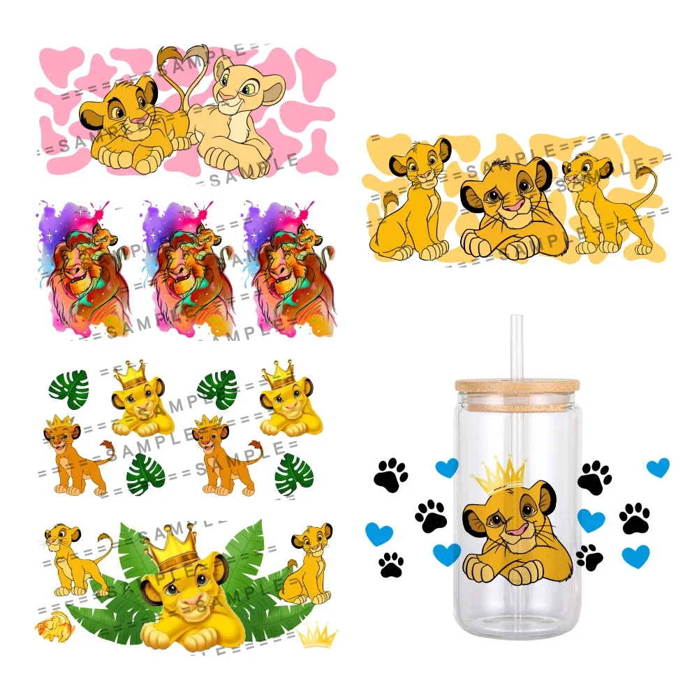 

Disney Cartoon Lion King Pattern UV DTF Transfer Sticker Waterproof Transfers Decals For 16oz Glass Cup Wrap Stickers