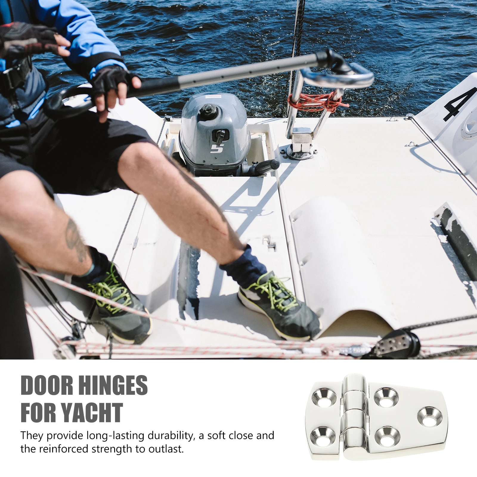 

2pcs Stainless Steel Hinges Heavy Duty Door Cabinet Gate Yacht Mirror Polished 316 Grade Long Lasting Reinforced Hardware