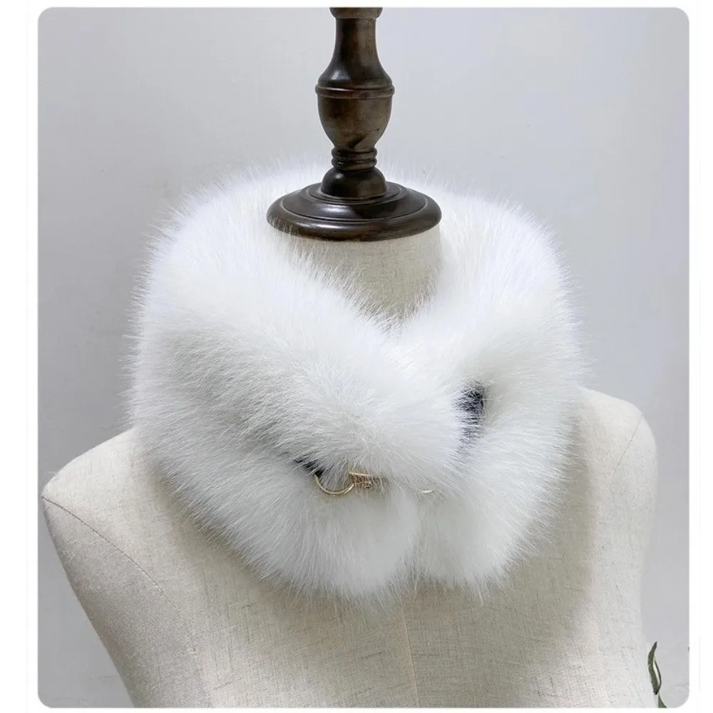 

Модный воротник из искусственного меха, мягкий пушистый шарф, зимнее теплое защитное пальто для шеи, искусственный воротник