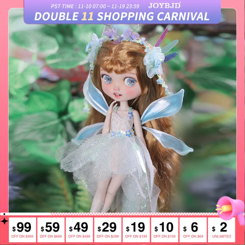 

Sylva BJD Doll 1/6 Lusy Female body Fullset 28.5cm Blue butterfly wings Resin Ball Jointed Dolls Big Eyes Blonde Girls