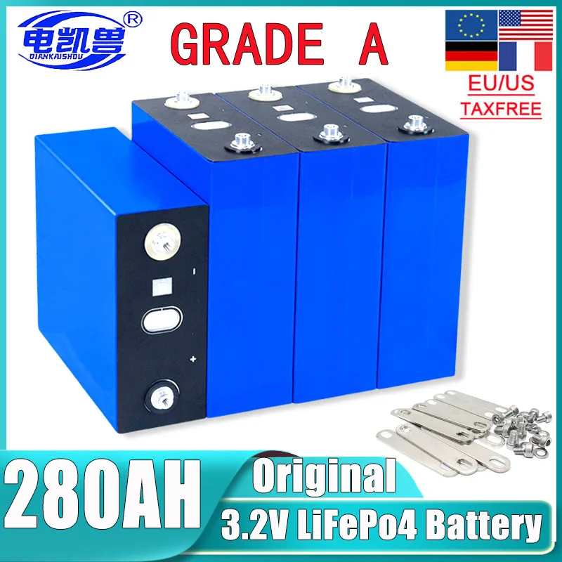 

new A-level 3.2V 280ah Lifepo4 rechargeable batteryDIY 12V 24V 48V RV solar storage golf cart battery pack tax-free