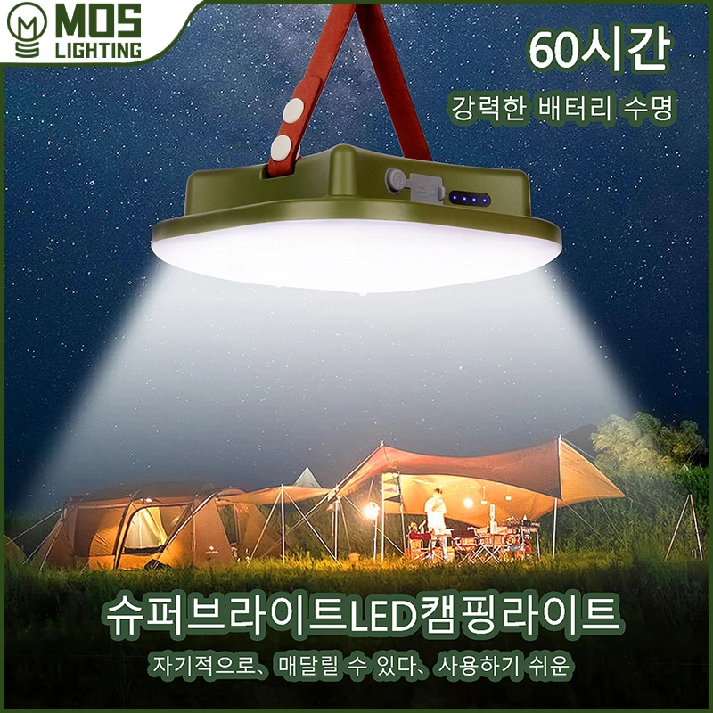 MOSLIGHTING Nueva actualización 13500maH 80W USB Recargable LED Camping Super Light con imán Ajuste el brillo de la luz a voluntad Antorcha portátil