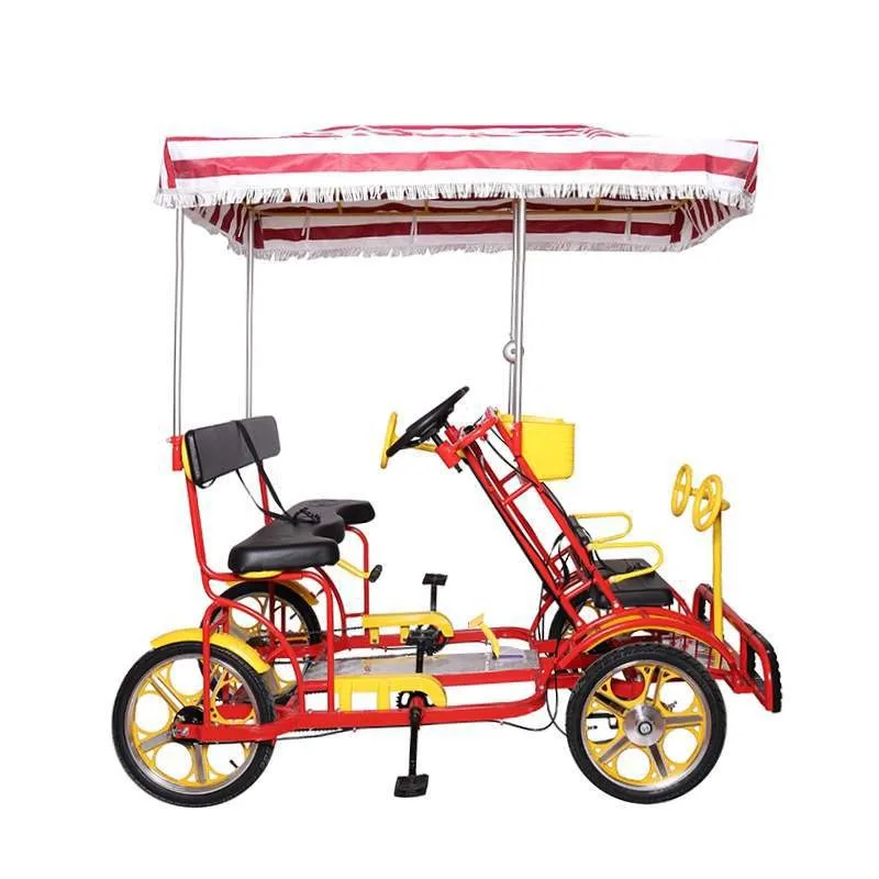 Einrad-Quad-Fahrrad, Doppel-Quad, Sechspersonen-Attraktions-Sightseeing-Mietfahrrad