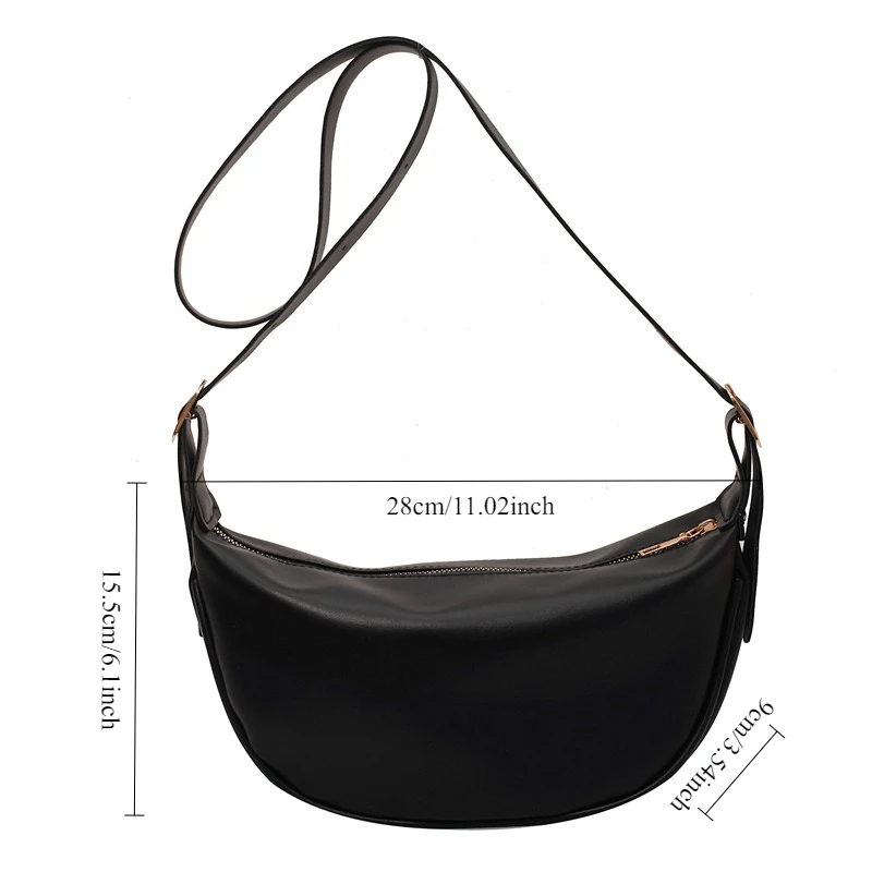 حقيبة جلدية جديدة للنساء، حقيبة تحت الإبط عصرية وخفيفة الوزن، حقائب كتف عصرية وكاجوال، سحاب للإغلاق #4