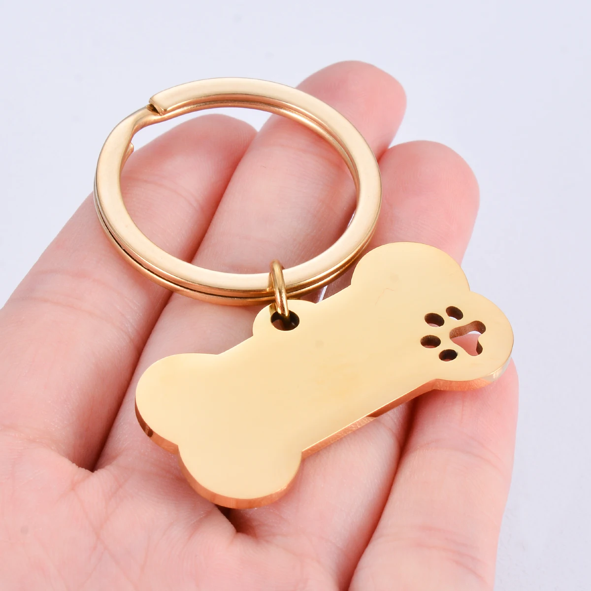 5 Stücke Polieren Edelstahl Knochen Hund ID Tag Blank Anhänger Für Halskette Benutzerdefinierte DIY Schmuck Machen Schlüsselbund Erkennungsmarke – Detail 1
