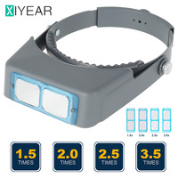 1.5X 2X 2.5X 3.5X Magnifier With Headband Head Wearing Manifying Glass Hand Free Magnifier For Watch Repair Jewelry Appreciation