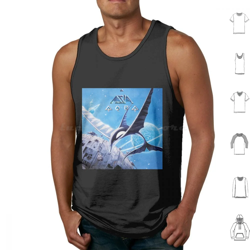 Asia Aqua Camisetas sin mangas de algodón estampado Asia Alpha Aqua Aria Astra Gravitas ahora Asia Fundas de álbum Asia Tour Asia Logo Asia Asia