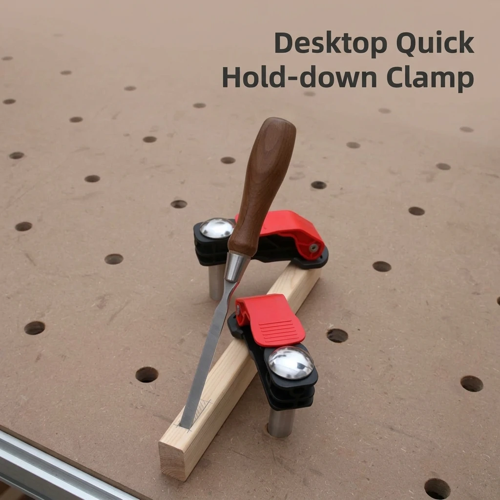YGTITAN Woodworking Quick Release Hold Down Clamp, Stainless Steel Desktop Presser for Wood Securing, 19mm 20mm Slot Clamp