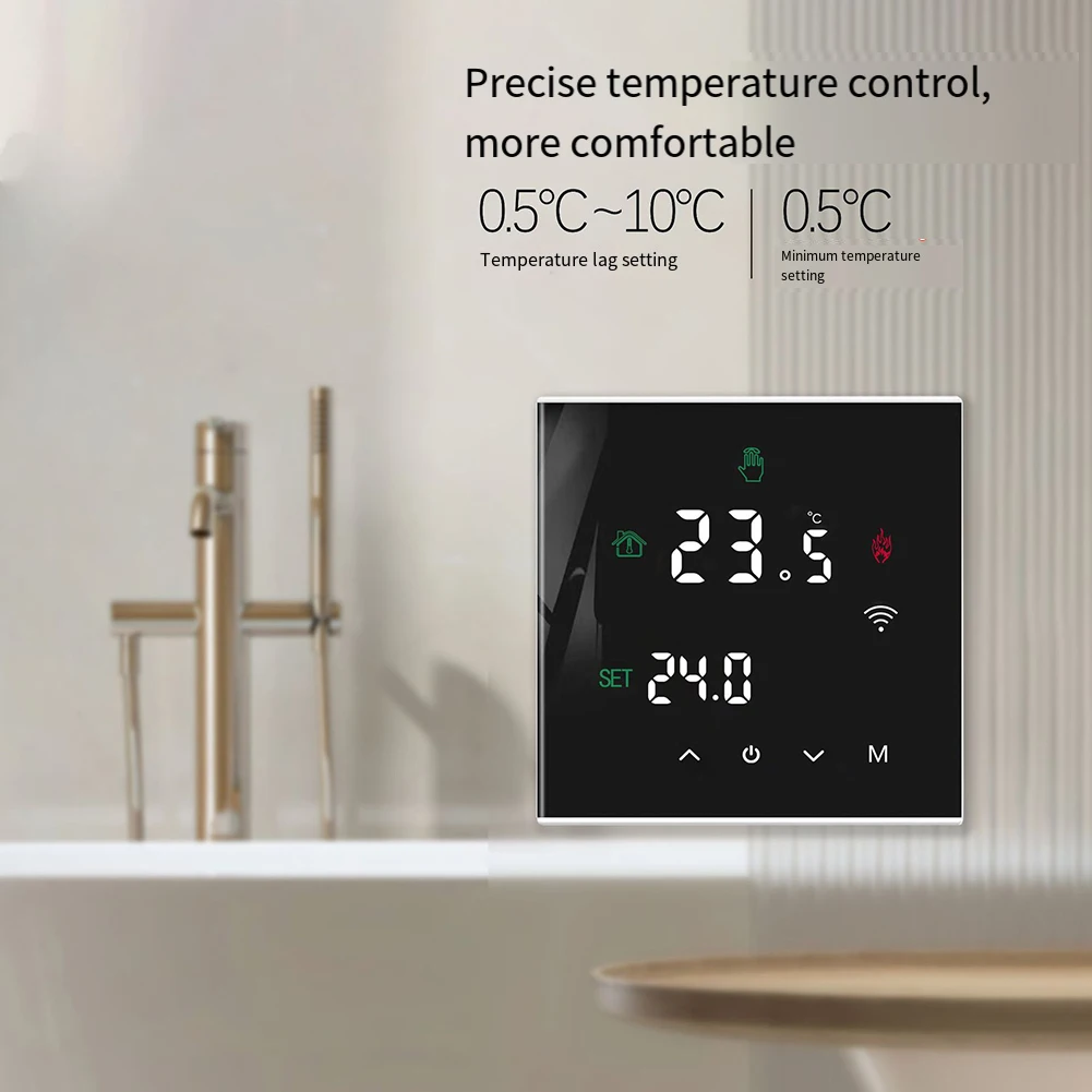 Seasonal Heating Control Mobile Remote Thermostat Heated Floor Controller 86 86mm for child Lock Feature Energy-saving Function