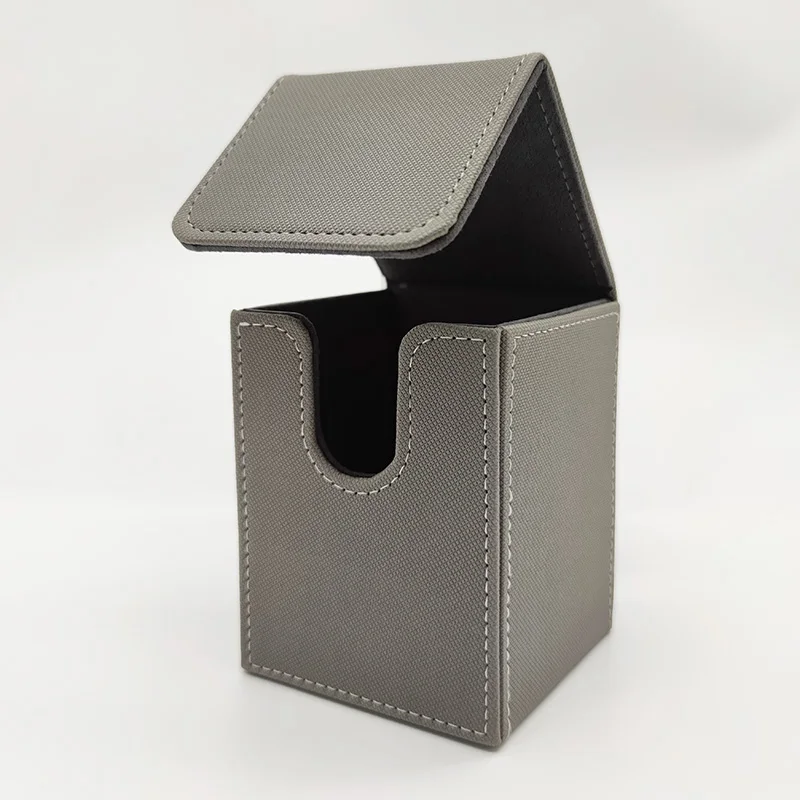 Kaartendoos, kaartendoosje voor meer dan 100 kaarten met hoesjes, PU lederen kaartendoos voor game trading cards.