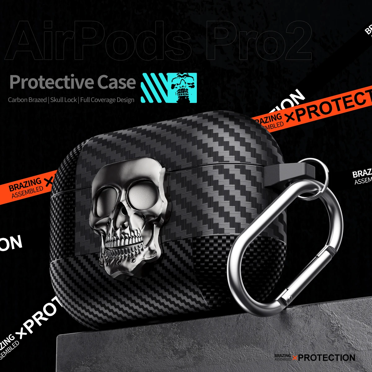 Personalized carbon fiber earphone case suitable for Airpods4 3 2 Pro/2Pro TPU material luxury switch earphone case