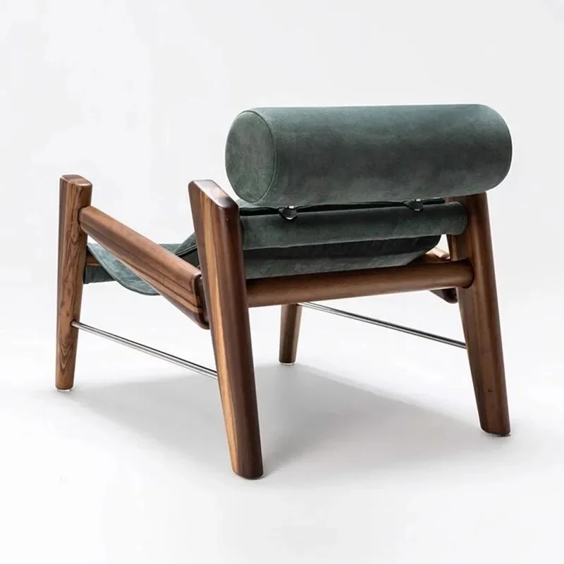 

Medieval style solid wood lazy, sofa chair living room balcony, leisure chair Nordic creativity, sofa chair