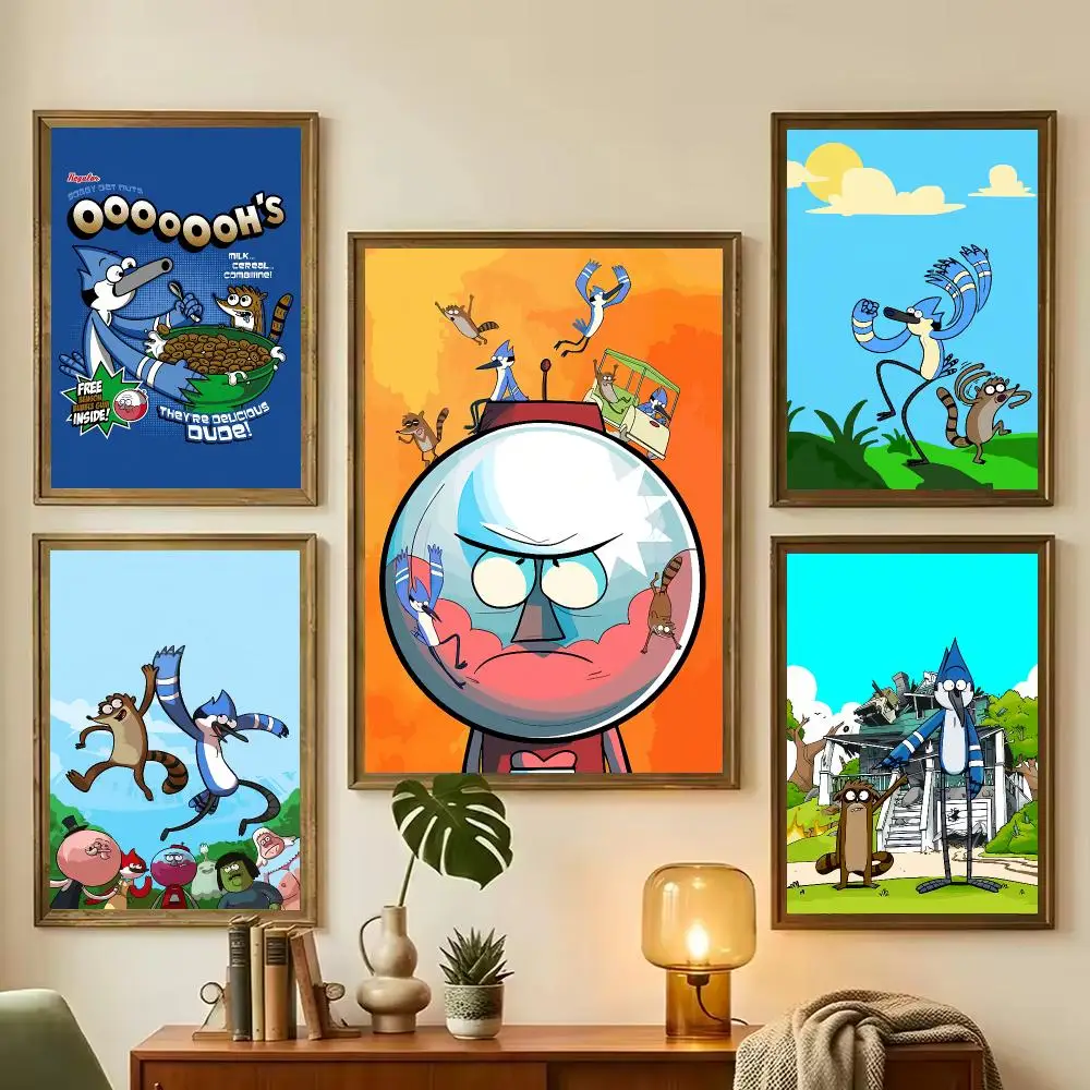 TV Series Regular Show Painting Calligraphy Stylish Canvas Poster Wall Art for Living Room Bedroom Office Home Decor