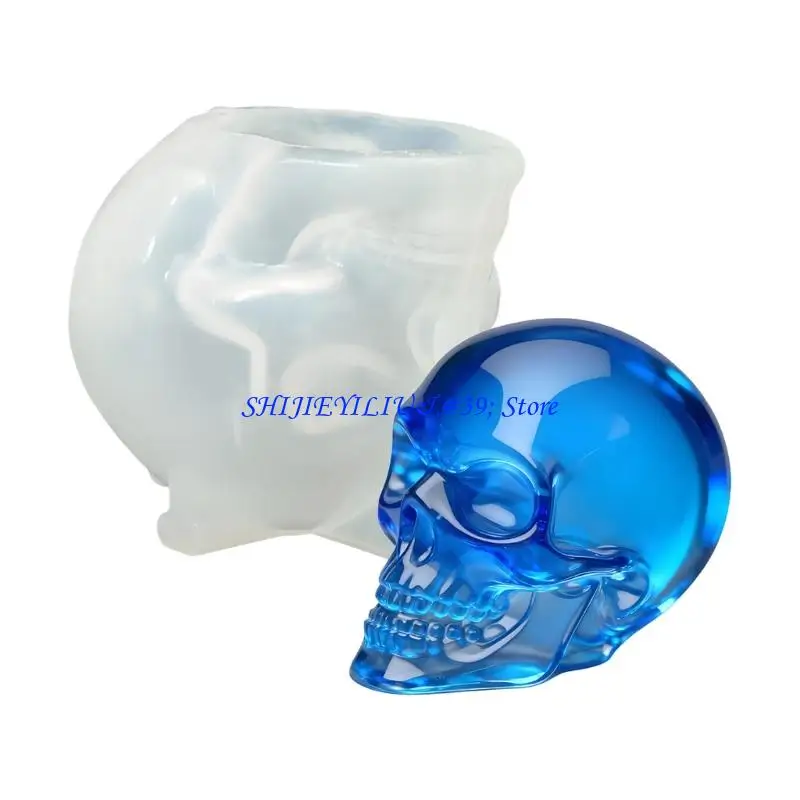 E21F Unique Alien Skull Silicone Molds 2Pieces Crafting Tools for Artistic Creations