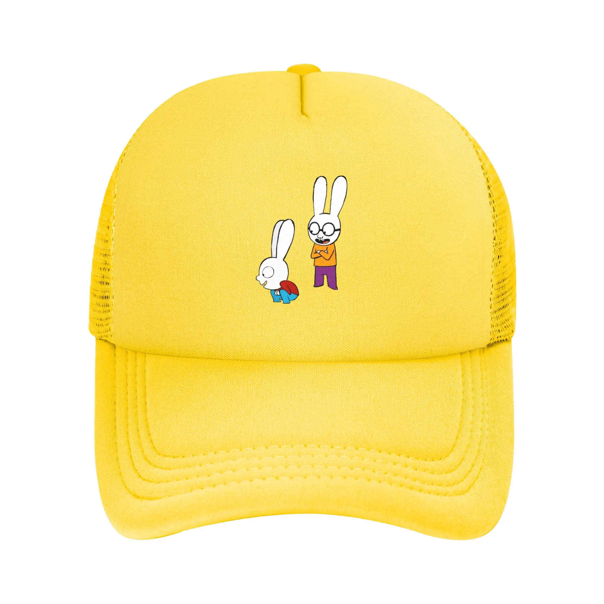 Simons Super Rabbit Trucker Cap Adult Cute Bunny  Hat Sun Hat Fishing Hat Adjustable Snapback Caps Mesh Baseball Cap Summer