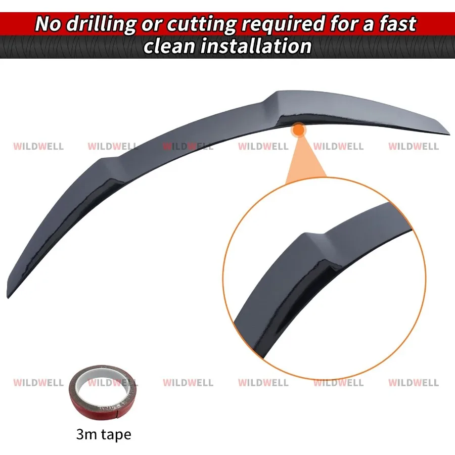 سبويلر خلفي متوافق مع 20122025 Tesla Model S Spoiler Wing Model S ملحقات شفة صندوق السيارة باللون الأسود اللامع