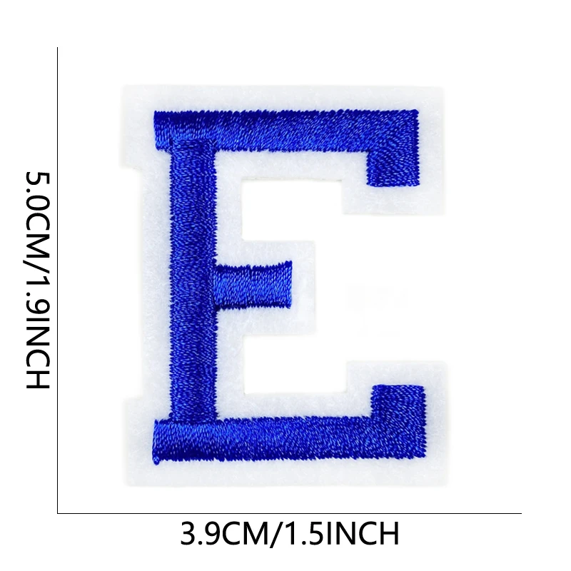 Patches Ijzer Op Letters Blauw Geborduurd Voor Kleding Mochila Parches Para Naszywki Letras Alfabet Naaien Bordadas Adhesivas Ropa