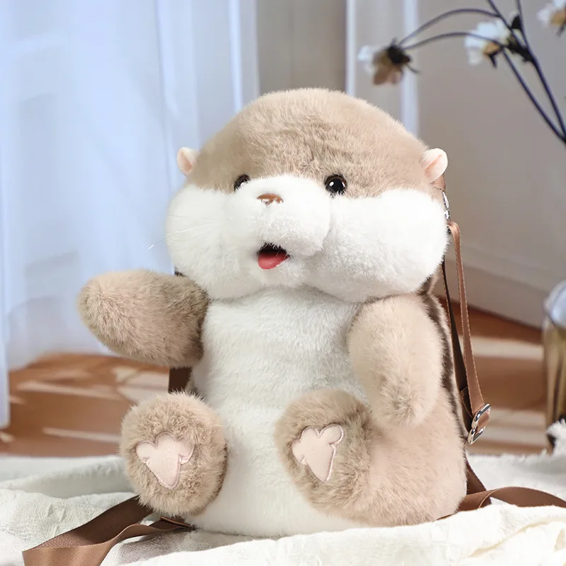 

Cute Little Animal Cartoon Backpack Otter Backpack Intelligent Plush Toys Can Sing Stick Out Your Tongue A Birthday Present