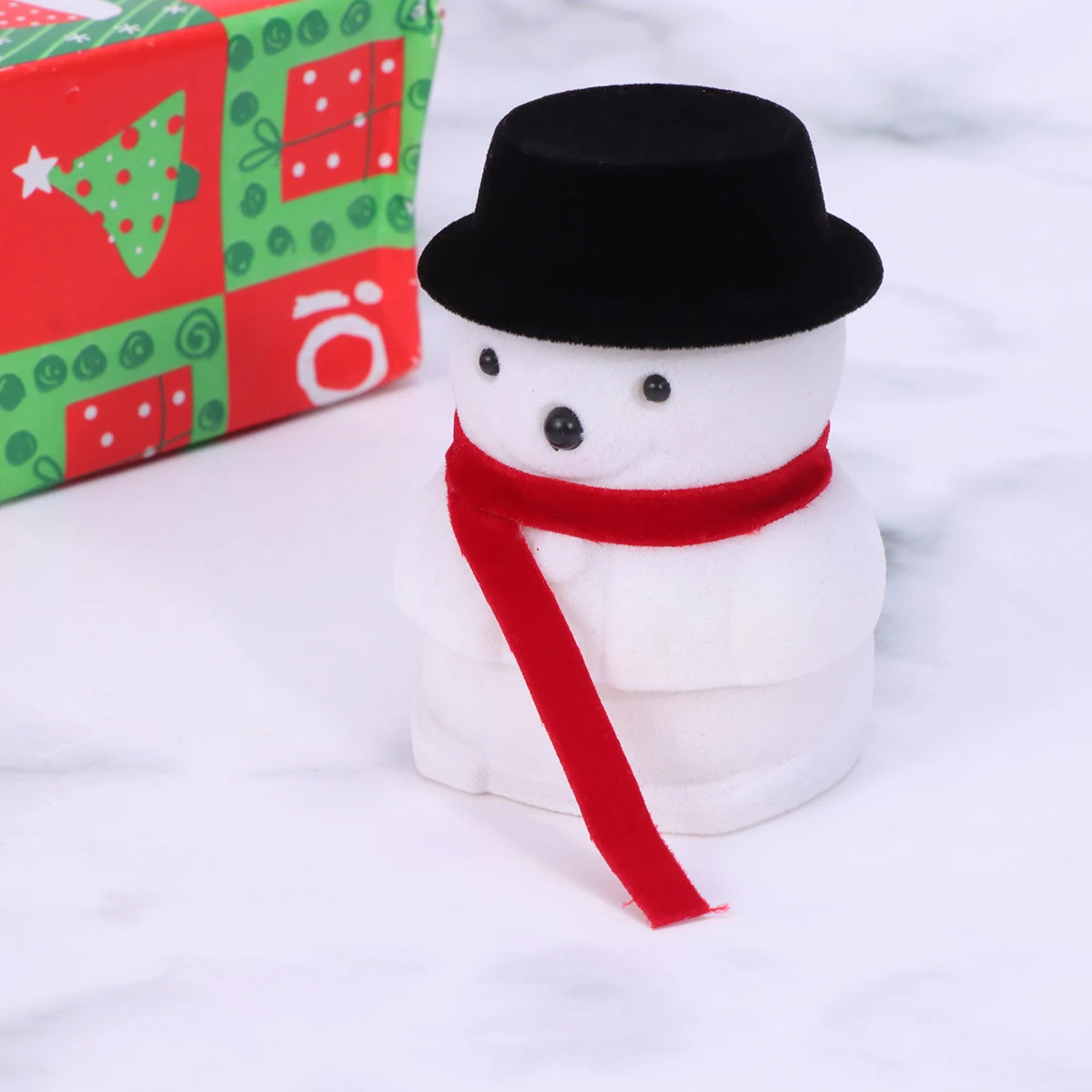 

Cute Snowman Shaped Jewelry Box For Women Girls Ring Holder Earring Necklace Storage Case Flannel Lined Organizer Gift Wedding