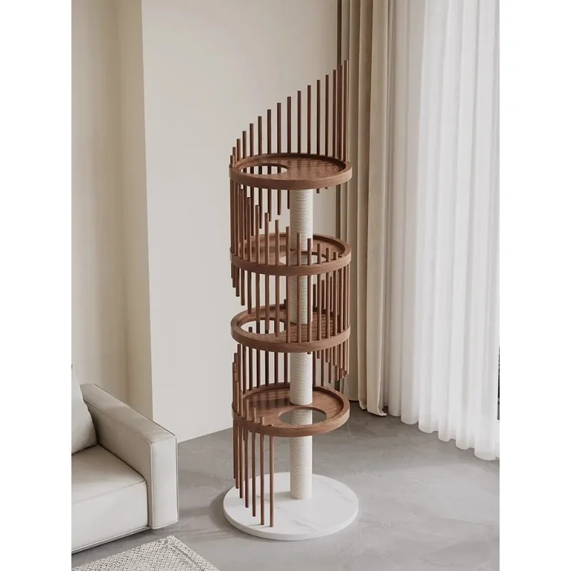 Solid wood cat climbing frame home occupies a small area, original design sense sisal column cat frame