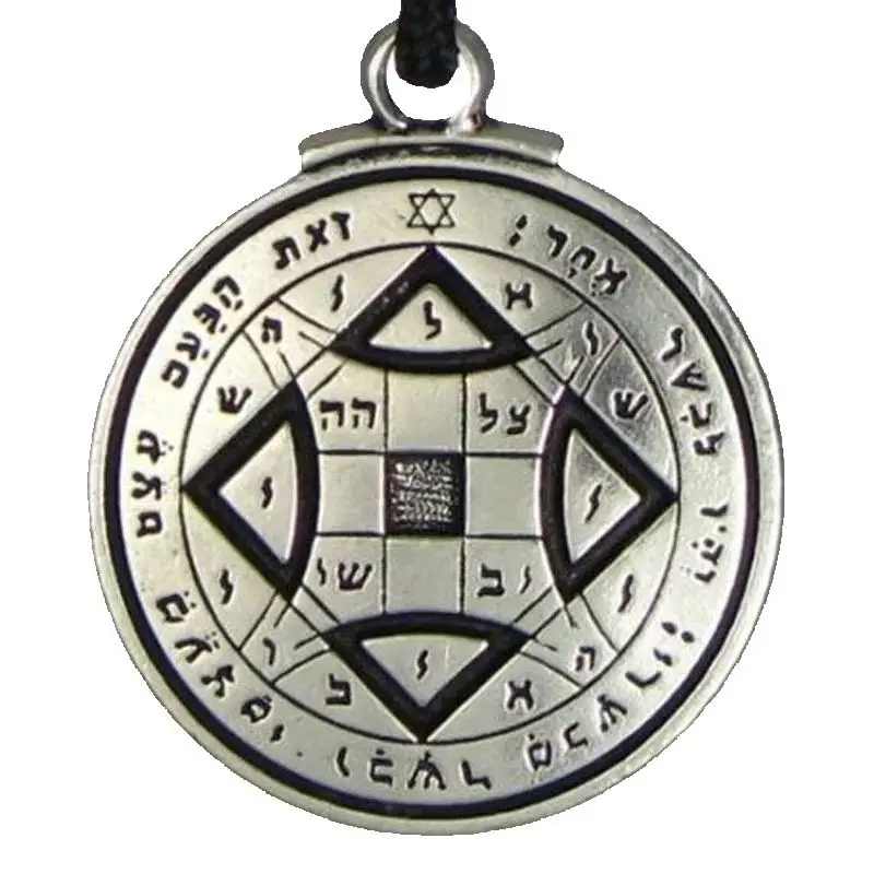 1 Piece Talisman for Good Luck Key of Solomon Pentacle Seal Necklace Talisman Charms Pendants Jewelry Stamps Alphabet Religious