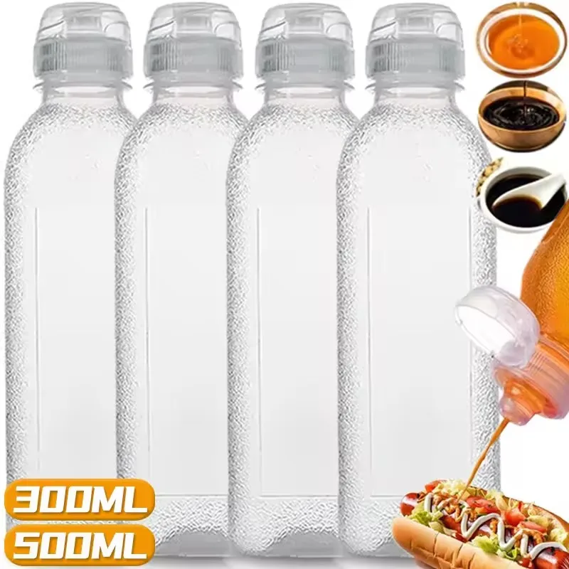 2/4PCS Portable Seasoning Squeeze Bottles Kitchen Ketchup Salad Sauce Olive Oil Dispenser Container Picnic BBQ Cooking Gadgets