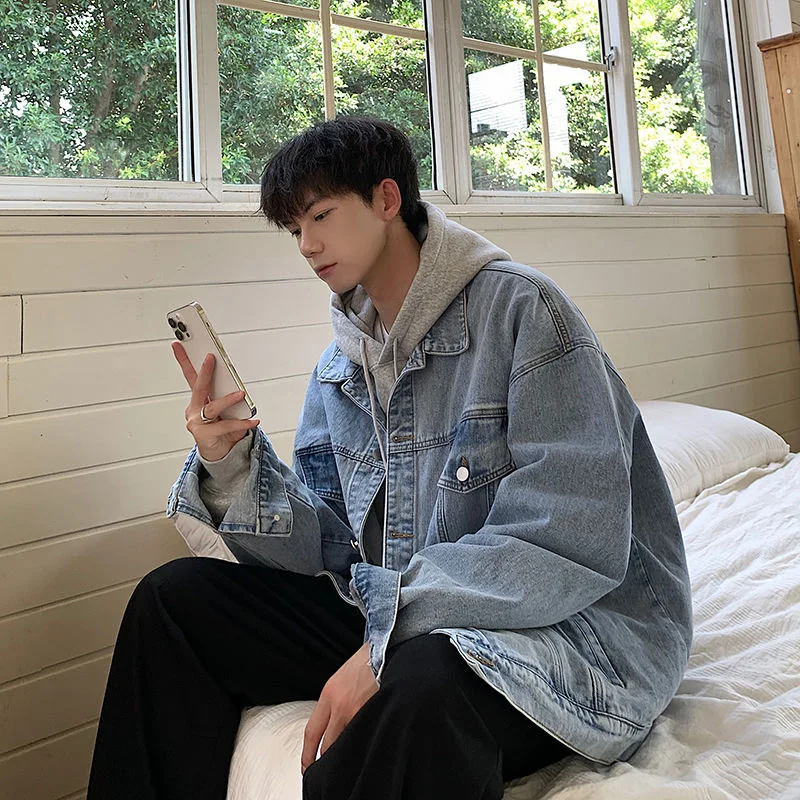 

Американский джинсовый джинсовый джинсовый джинт в стиле ретро, модная уличная свободная рабочая одежда, весенне-осенний топ-джат для подростков