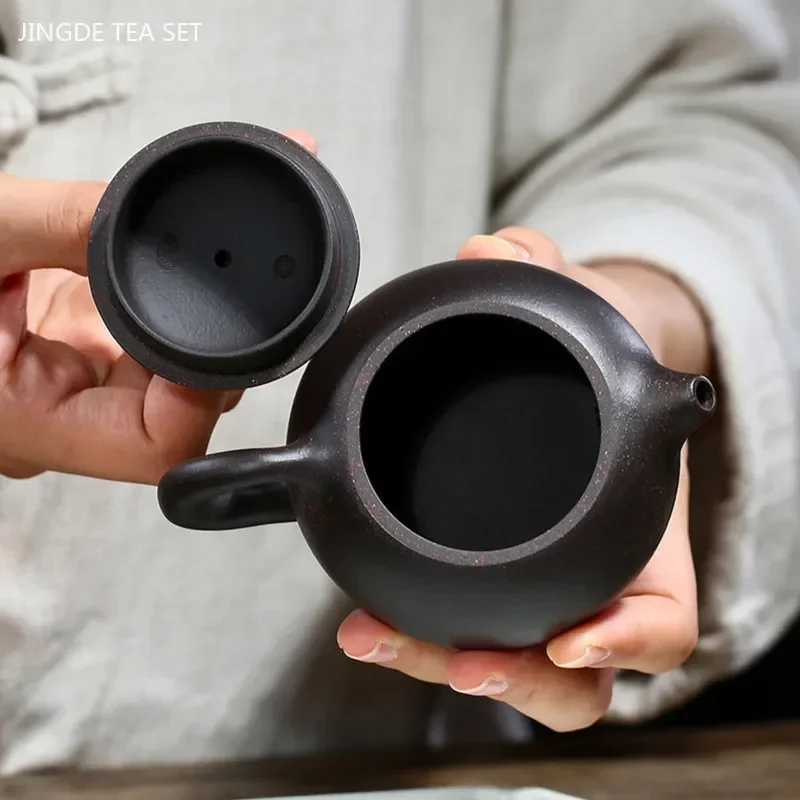 150ml Raw Ore Black Gold Sand Xishi Teapot Antique Yixing Purple Clay Tea Pot Handmade Zisha Beauty Filter Kettle Custom Tea Set