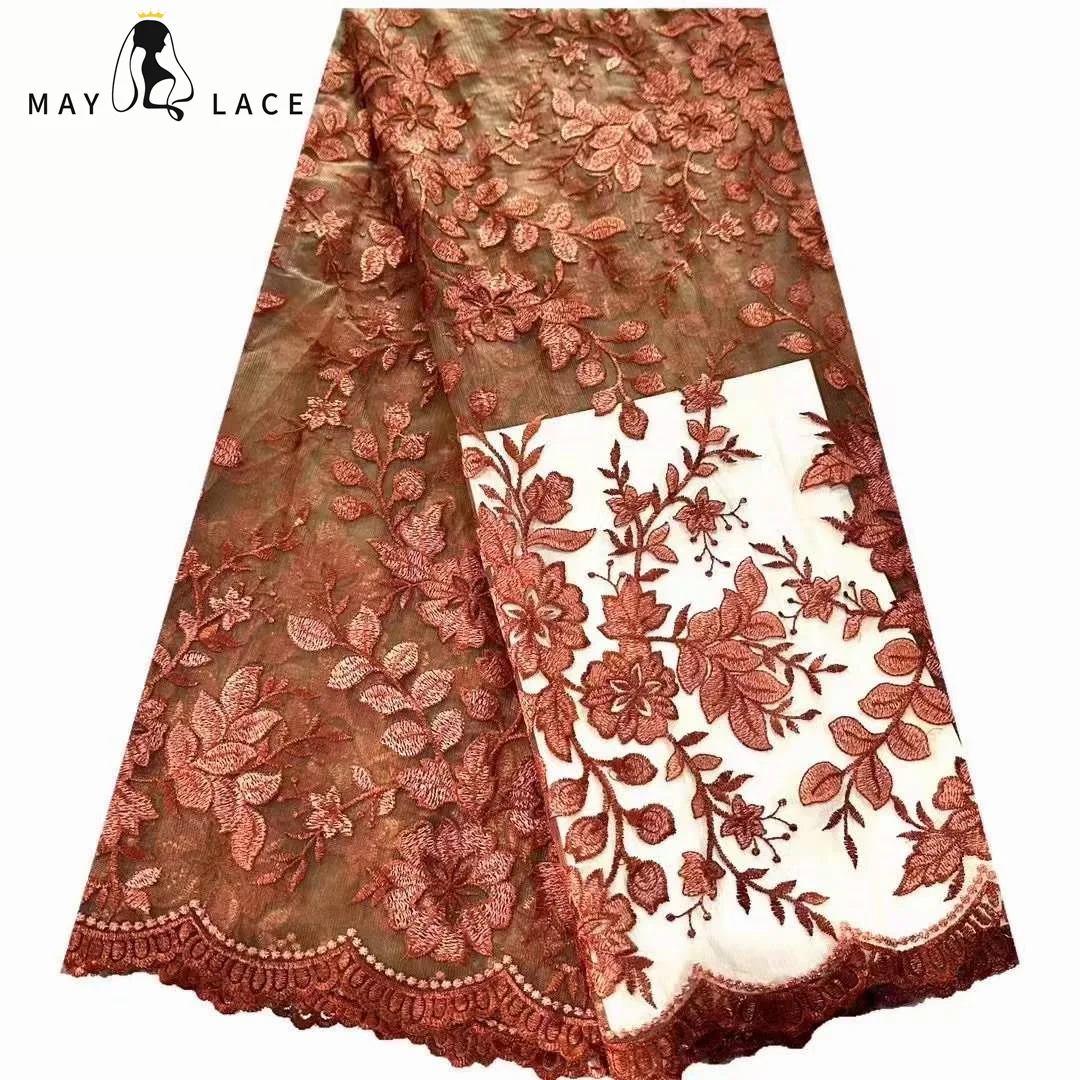 May Lace Latest High Quality Tulle Lace Classic Embroidered Lace African French Soft Mesh Lace Fabric For Wedding Party Dress