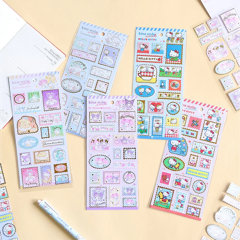 

New Japanese Cartoon Sanrio Hello Kitty Sticker Creative Hot Stamp Sticker Computer Phone Case Decoration DIY Gift