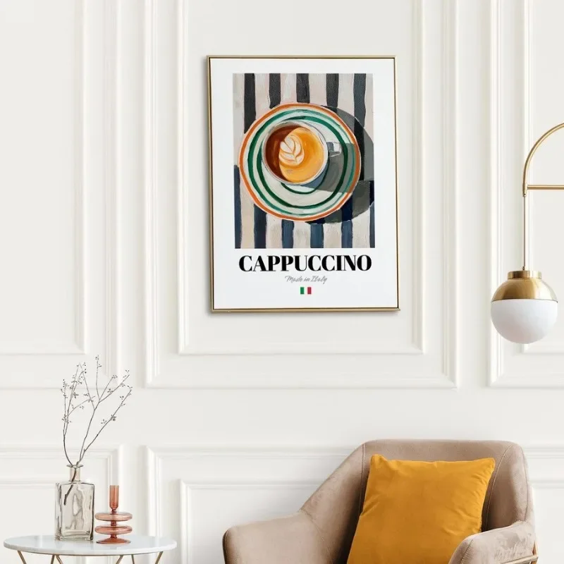 Modern Style Italian Cuisine Desserts and Beverages Canvas Paintings Cooking Wall Art Bar Kitchen Restaurant Home Decoration