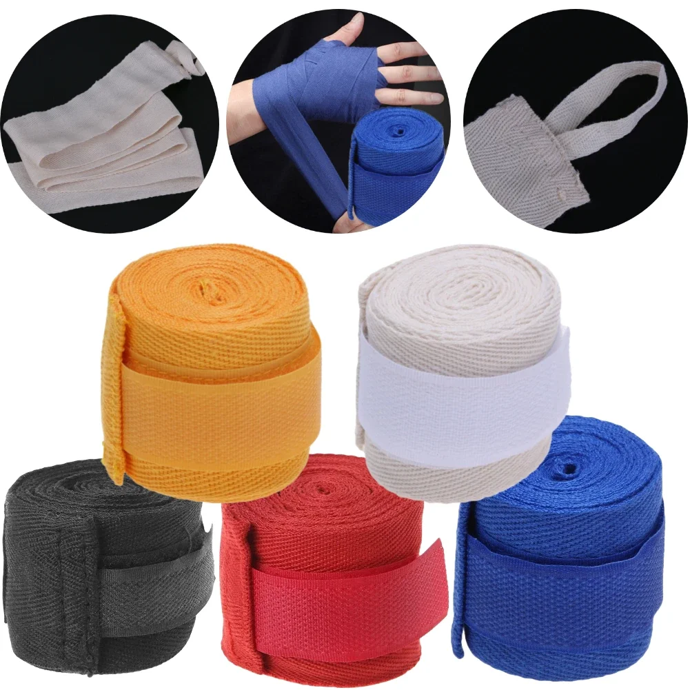 2.5M Cotton Boxing Bandage Sports Strap Sanda Kick Boxing MMA Hand Gloves Wraps - Boxing Sports Wraps Bandage