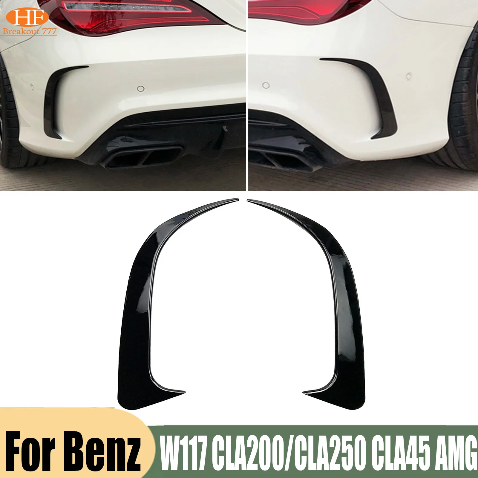 Rear Bumper Spoiler Air Vent Cover Side Canard Cover For Mercedes-Benz W117 CLA200/CLA250 CLA45 AMG 2014-2018