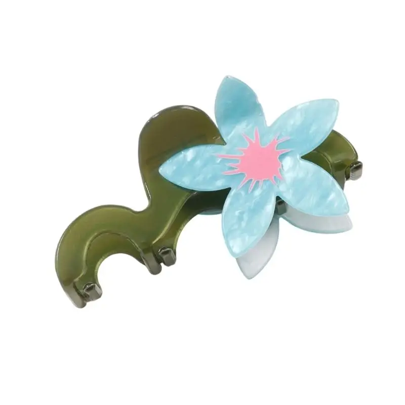 

39BB Delicate Floral Hairpin PVC Elegant Hair Accessory Headdress Nonslip Hair Barrette For Various Hairstyles