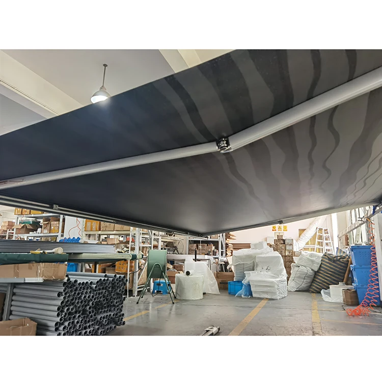 

Top Mounted PVC And Aluminum Alloy Awning Auto With Remote Control Camping Awning For Camper