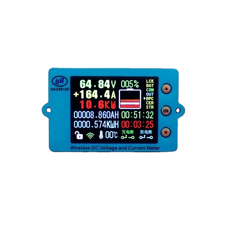 

2026 VAC8610F 500V 300A Ammeter Temperature Capacity Coulometer Wireless DC Voltmeter with 2.4" Color Screen